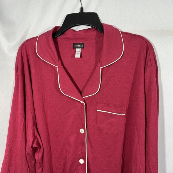 NEW COSABELLA [ PLUS 2X ] Bella Contrast-Trim‎ Long Sleeve Pajama Set Pink - Picture 9 of 16